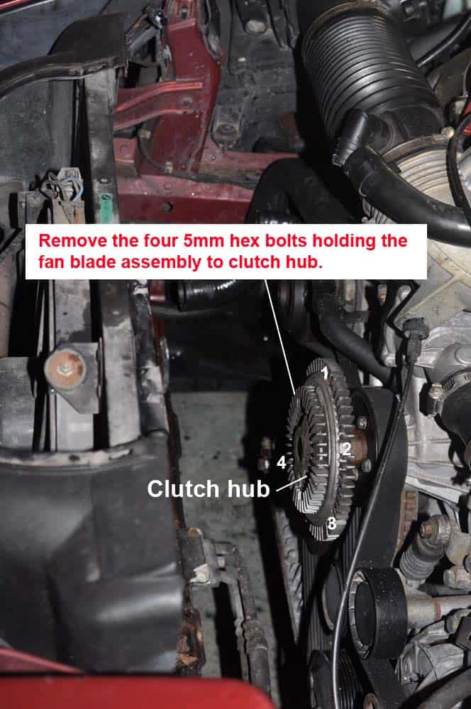 BMW M60 coolant system - fan clutch hub