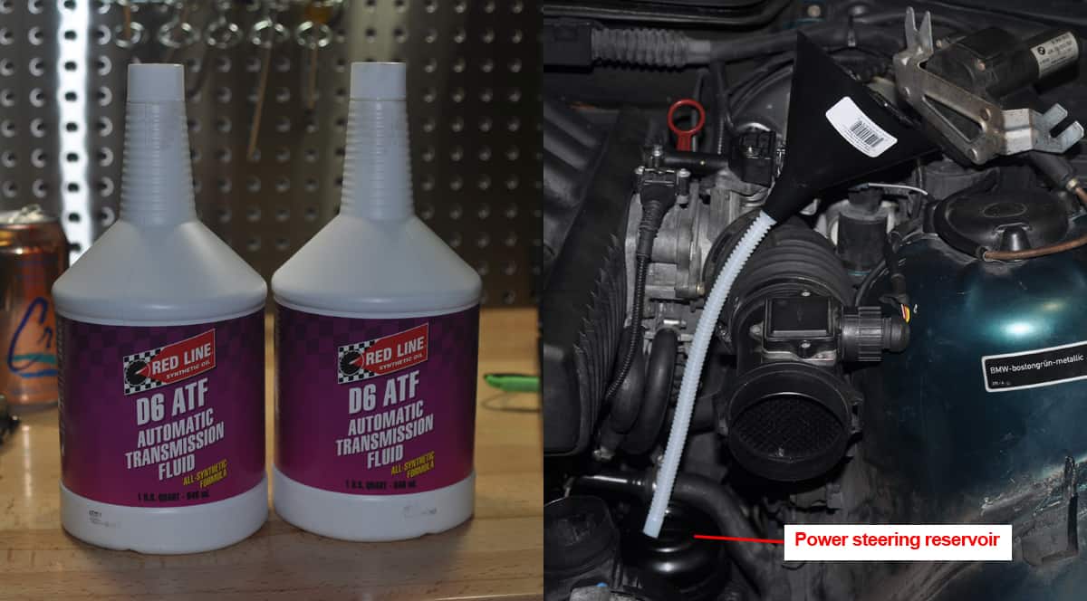 Refill the system with fresh power steering fluid