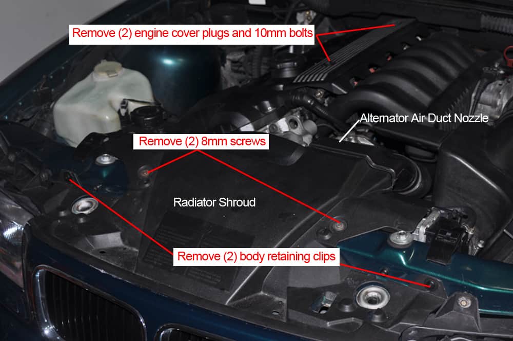 BMW E36 Cylinder Leak Down - remove the radiator shroud
