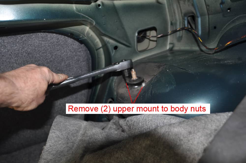 BMW E36 shock mounts - upper mount to body nut removal