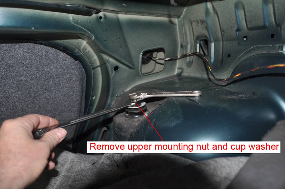 BMW E36 shock mounts - upper mounting nut removal