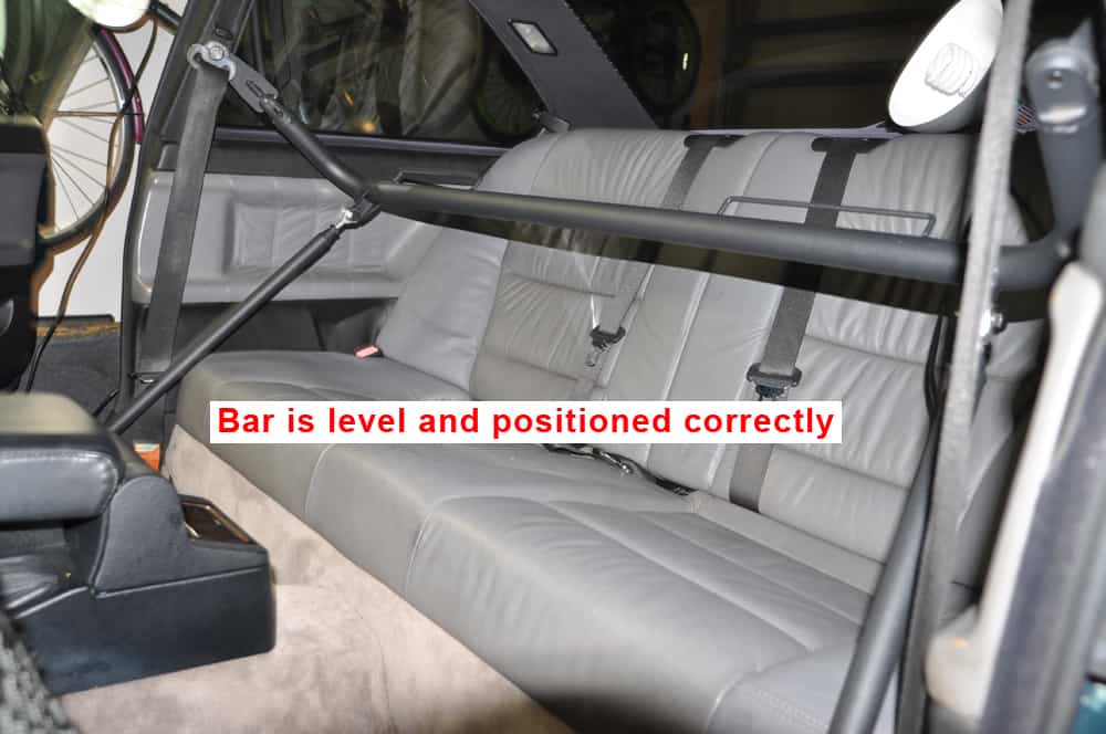 BMW E36 Racing Harness - Make sure harness bar is level.