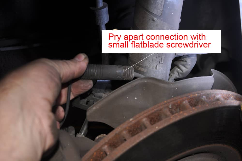 BMW E31 brake repair - remove pad sensor