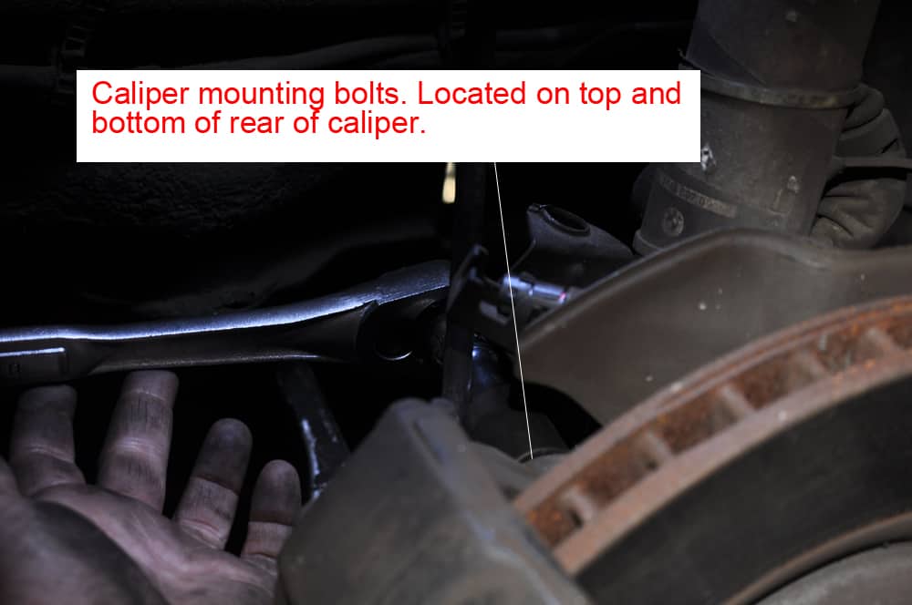 BMW E31 brake repair - caliper mounting bolts
