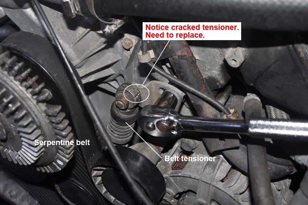 Loosen the belt tensioners 