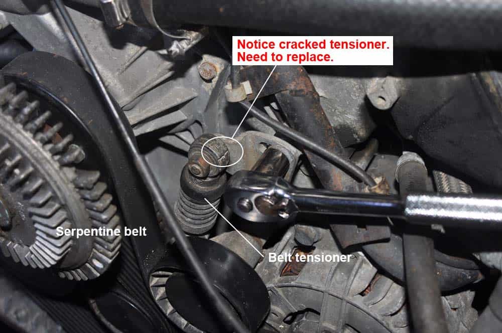 Loosen the belt tensioners 