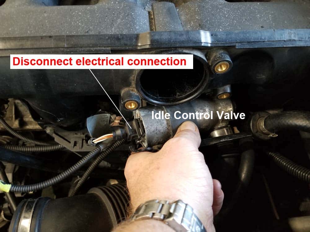 BMW E60 rough idle repair - remove idle control valvce