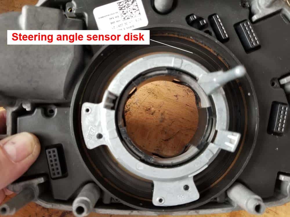 bmw e60 steering angle sensor repair - locate the sensor disk
