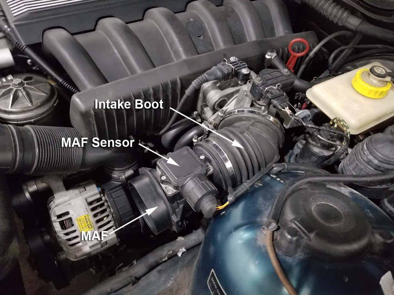 BMW E36 cold air intake - remove factory intake boot