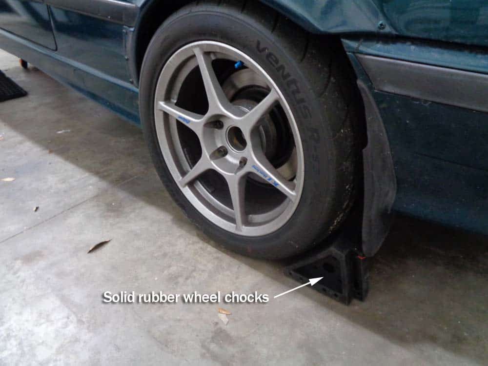 Only use solid rubber wheel chocks