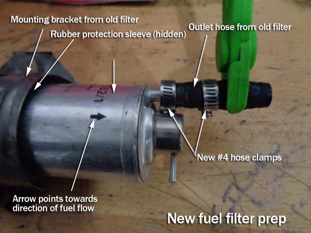 Prep the new fuel filter for installation