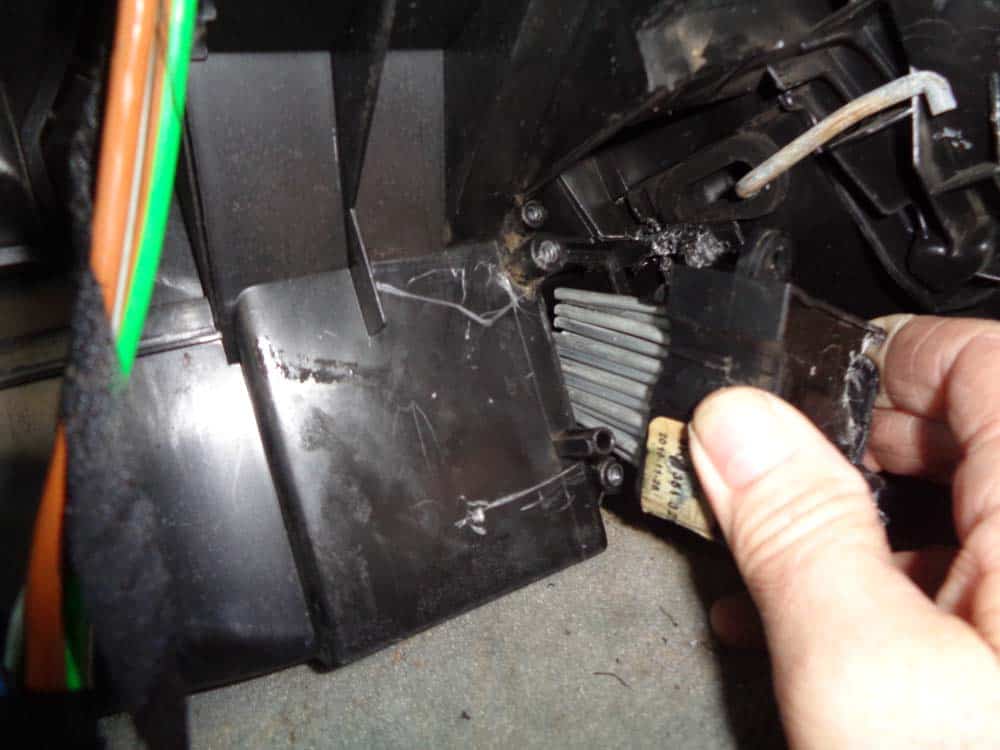 Remove the blower resistor from the dashboard