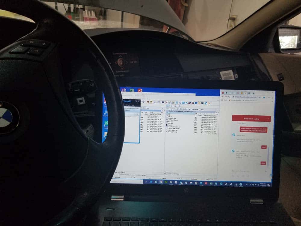 Using a laptop to remotely code your new auxiliary port