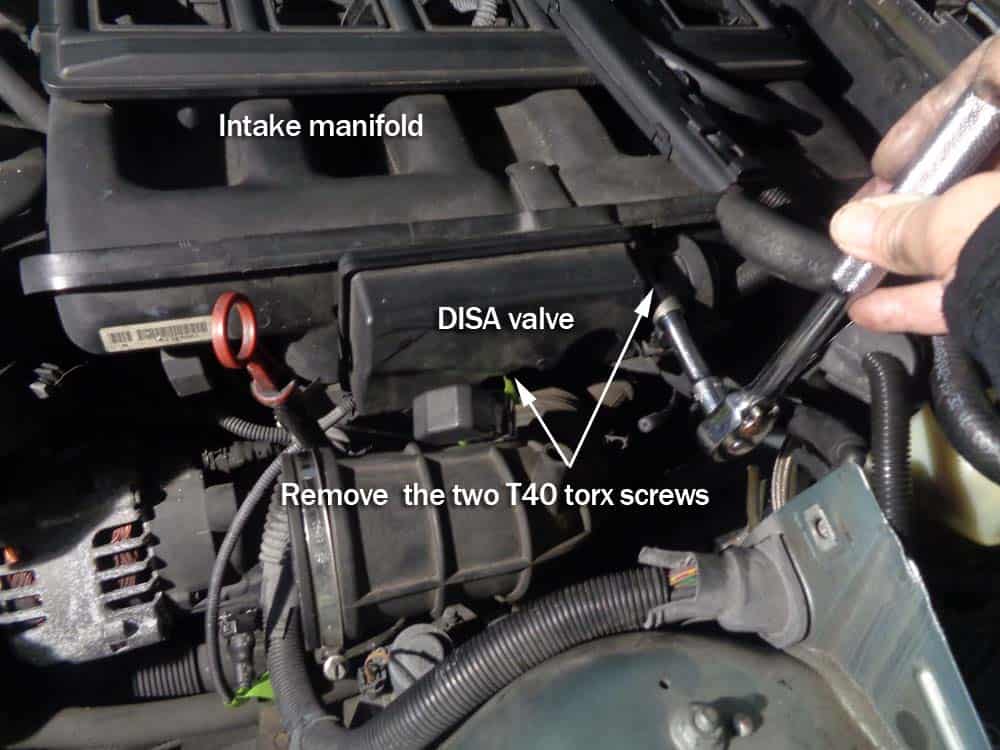 BMW rough idle on startup - Remove the DISA valve mounting screws