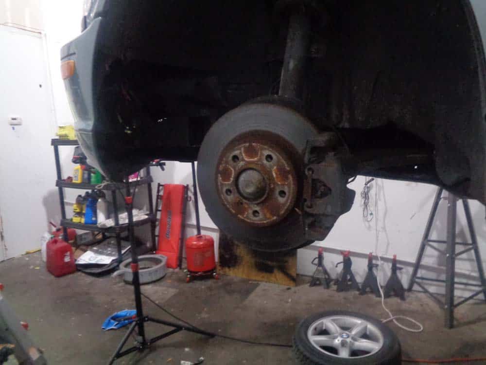 BMW E46 Brake Repair - remove the wheels from the vehicle