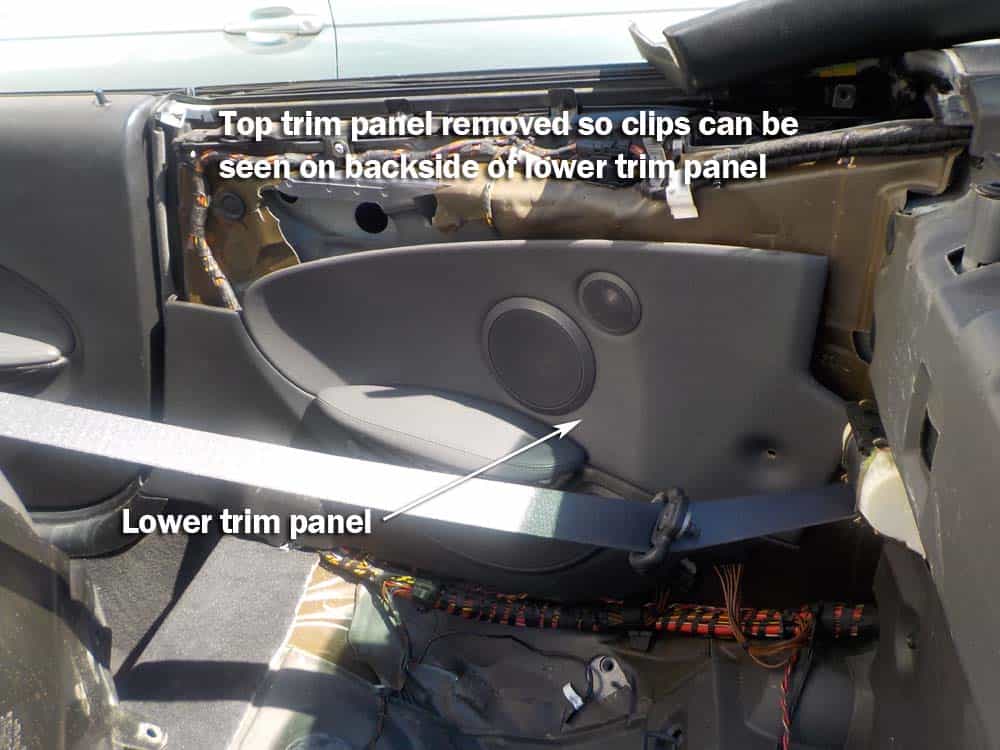 BMW E64 Rear Window Regulator - install the lower trim panel first