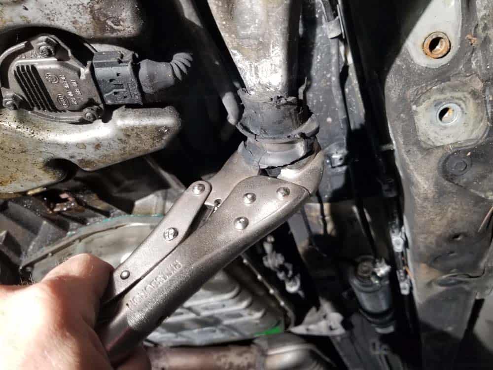 remove control arm metal core with vice grips