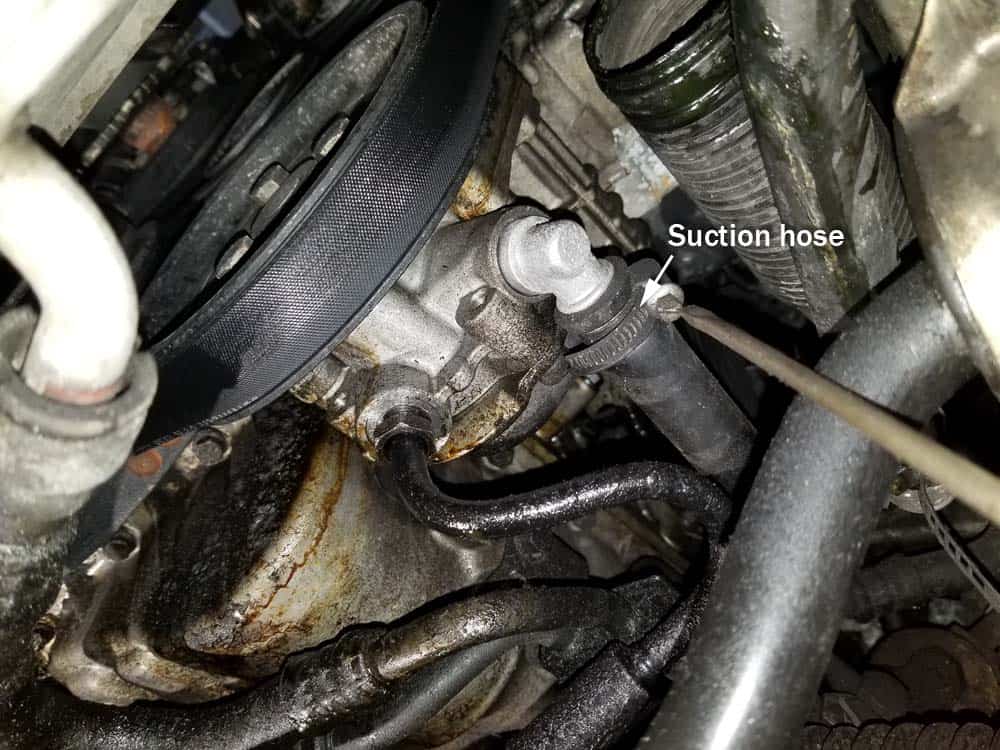 remove suction hose from the pump