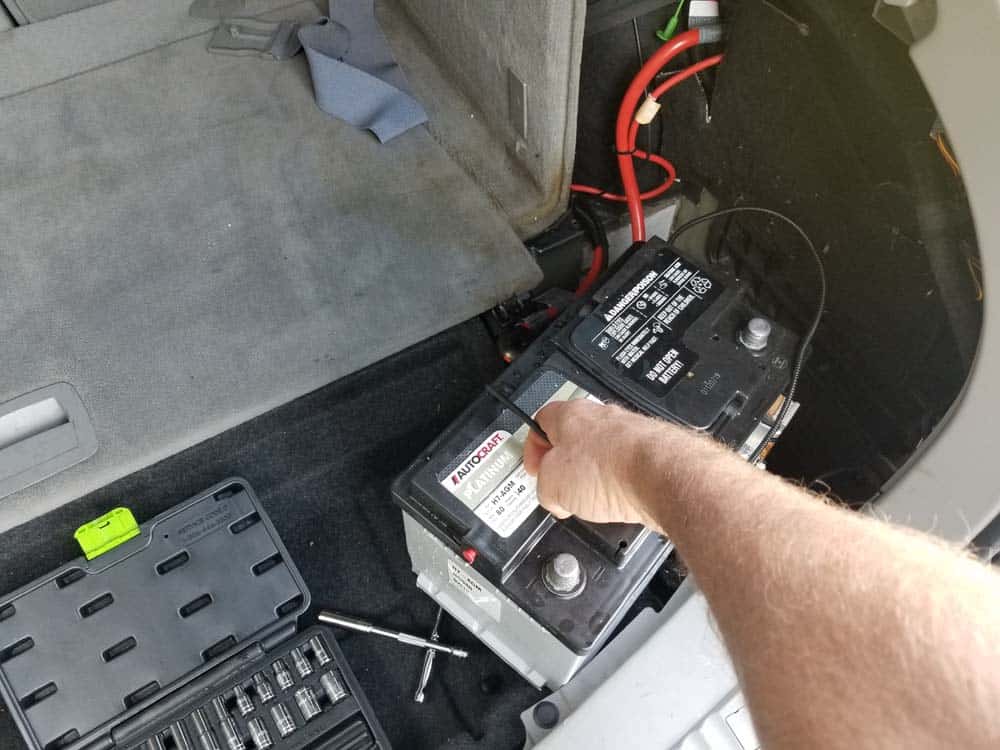 BMW E61 Trunk Leak - remove battery from vehicle