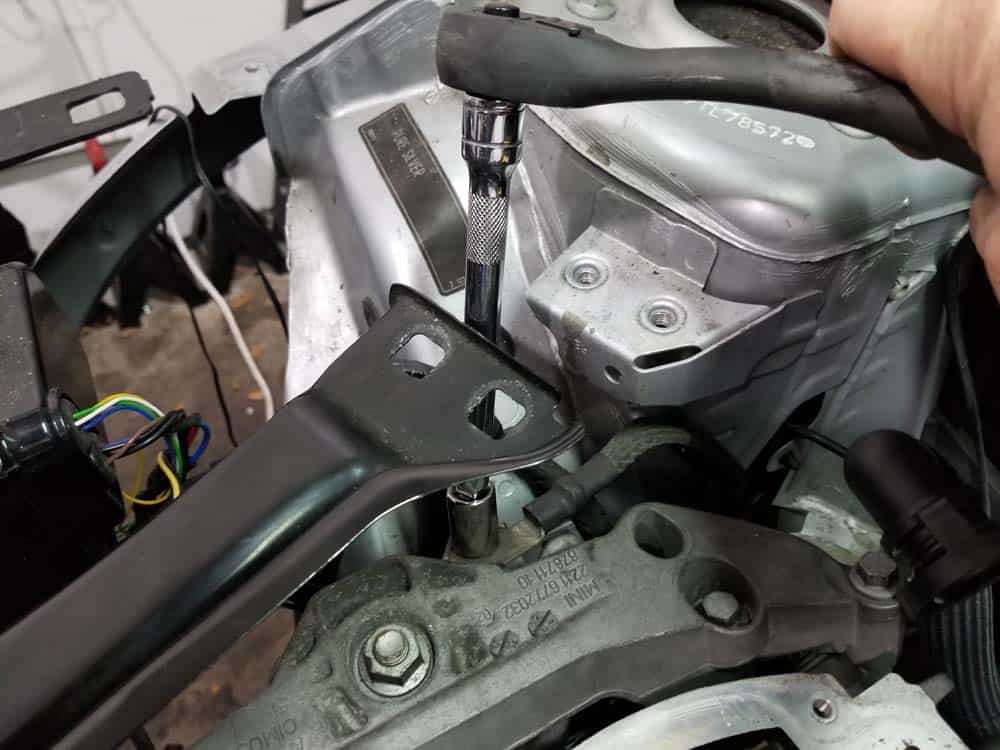 MINI R56 engine mount replacement - remove the engine ground strap