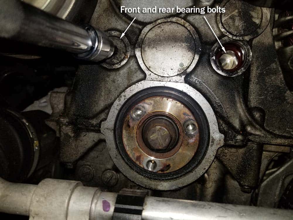 Remove front and rear bearing bolts