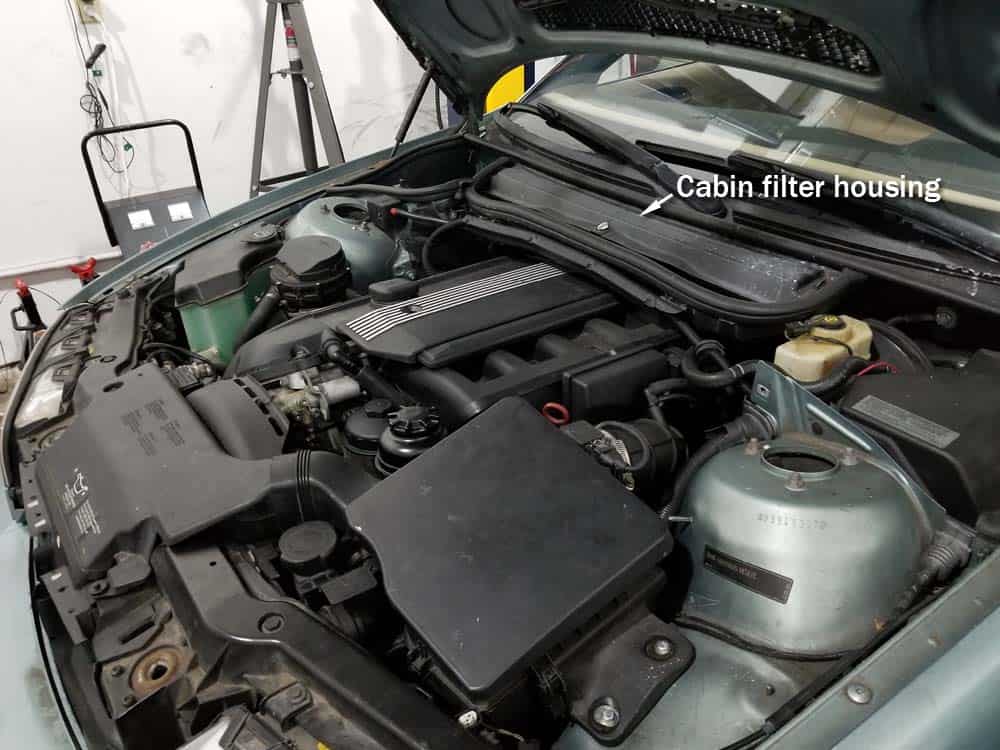 bmw e46 cabin filter  - locate the filter housing