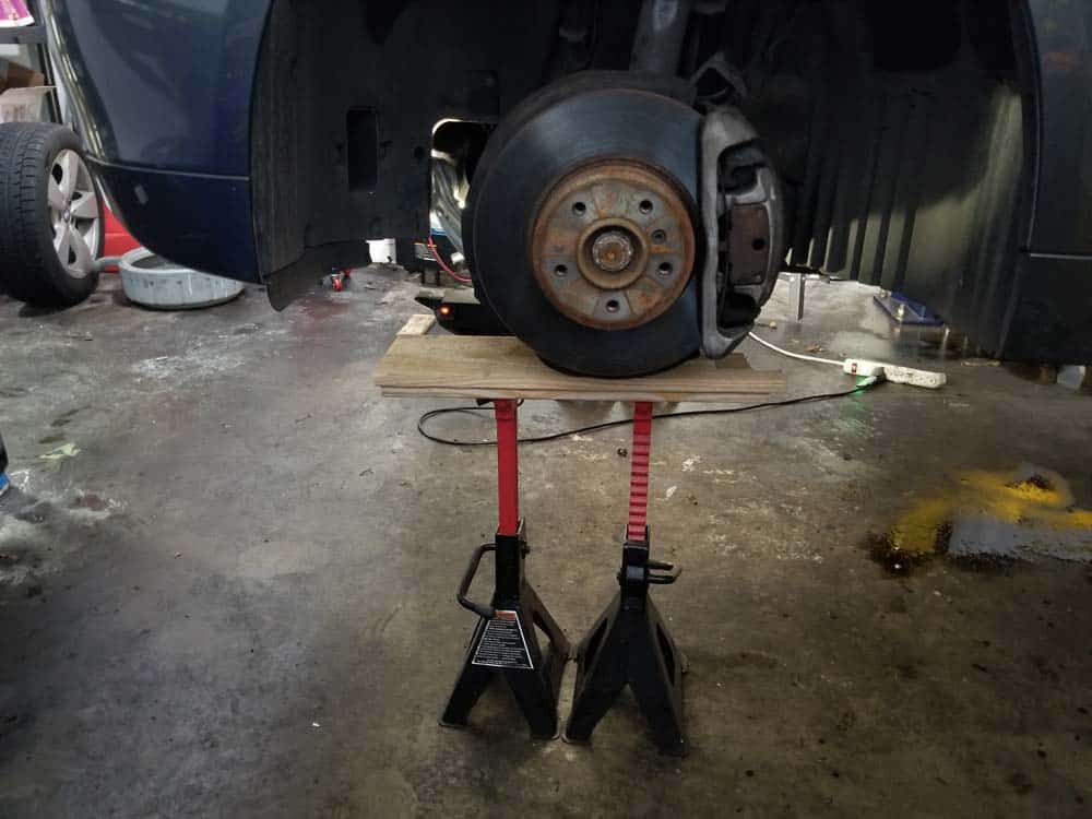Loading the front end with jack stands