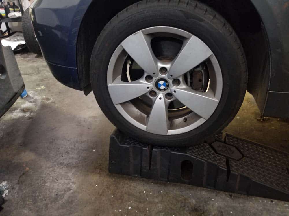 Loading the front end with wheel ramps