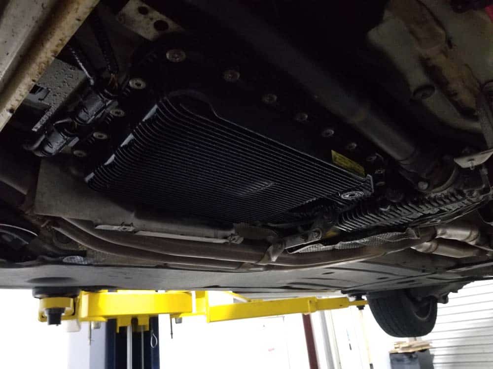 BMW Mechatronics Sealing Sleeve and Adapter Replacement - locate the transmission oil pan