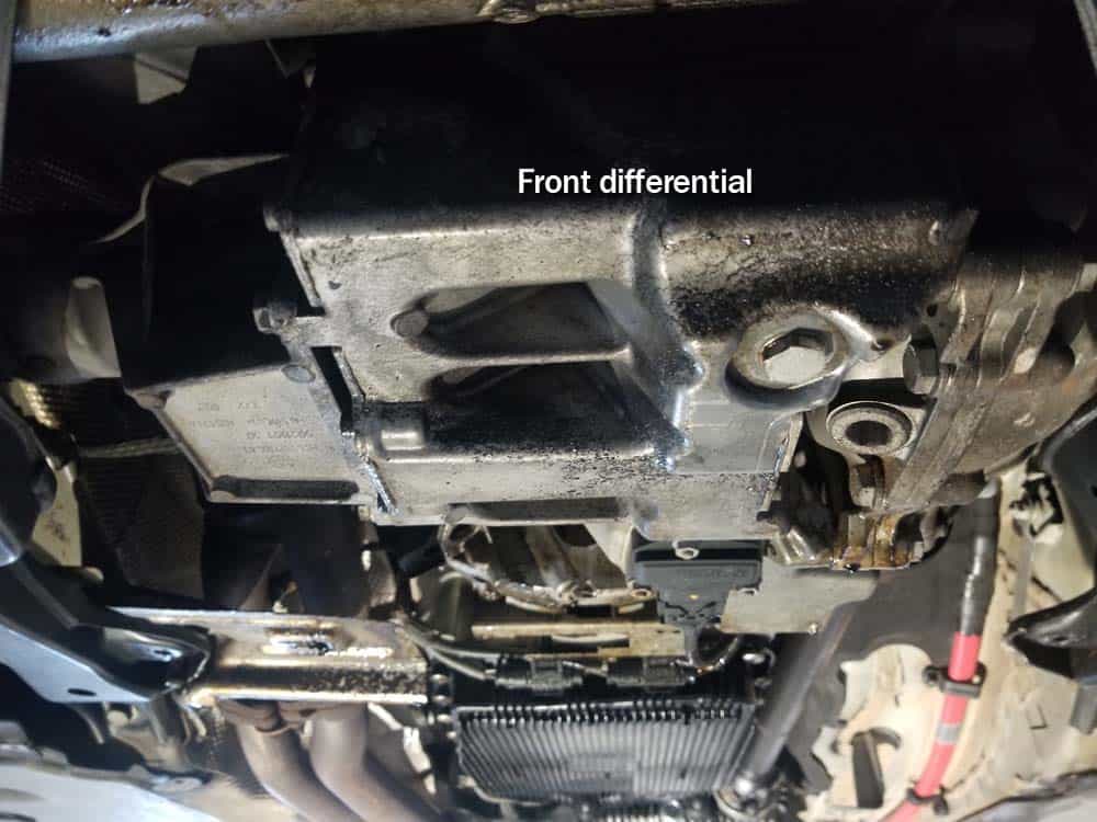 Locate and identify the front differential