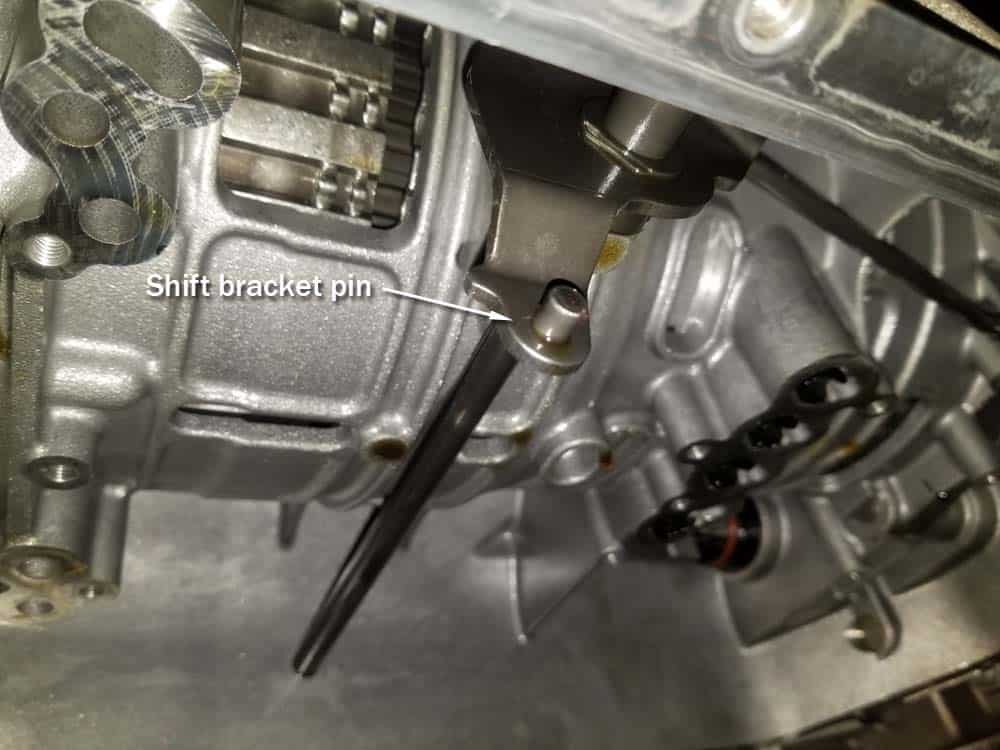 BMW mechatronics sealing sleeve and adapter replacement - Makes sure the shift bracket pin lines up correctly with the valve body piston.