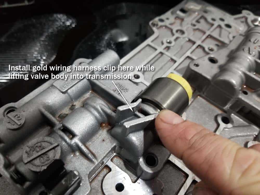BMW 5HP19 solenoid replacement - Location of upper wiring harness 