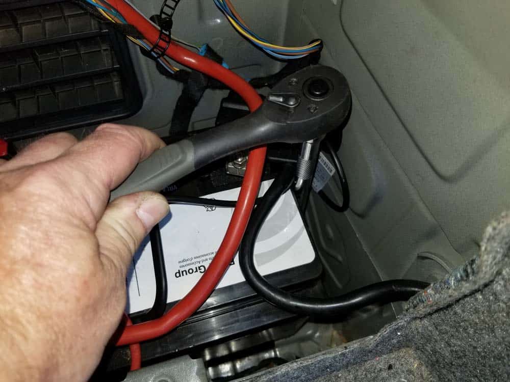 bmw e90 battery replacement - Use a 10mm socket wrench to remove the support rail