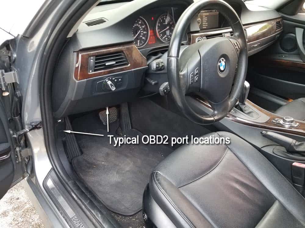 bmw battery registration - Typical OBD2 port locations are in the driver's footwell or under the dashboard