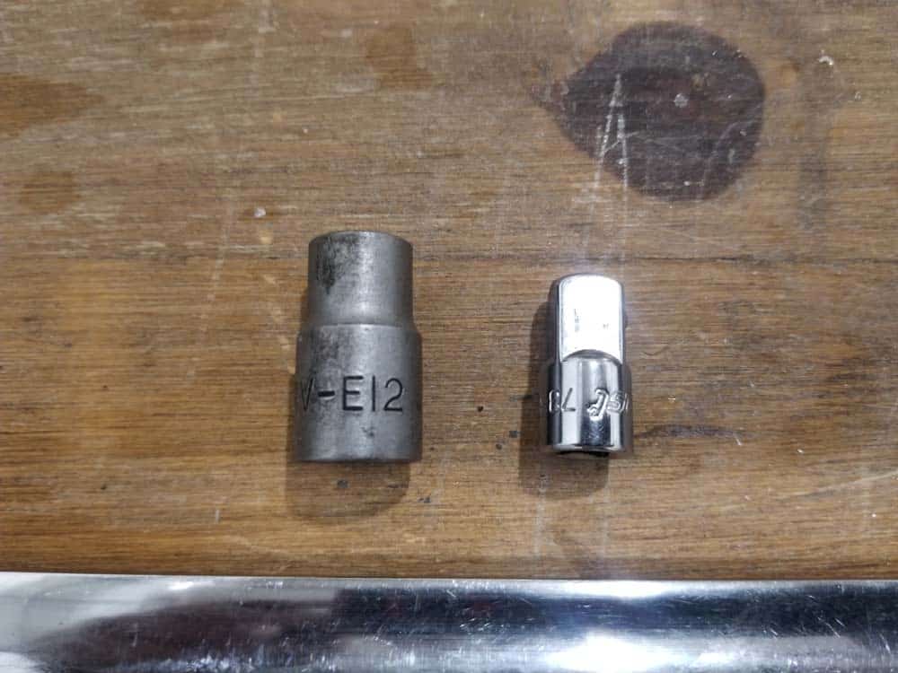 Use an E12 socket and 1/4