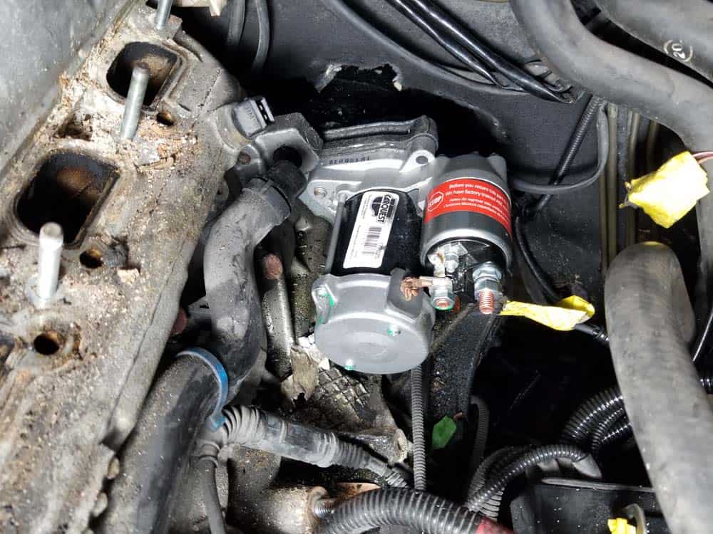 bmw e46 starter replacement - Install the new starter motor into the engine