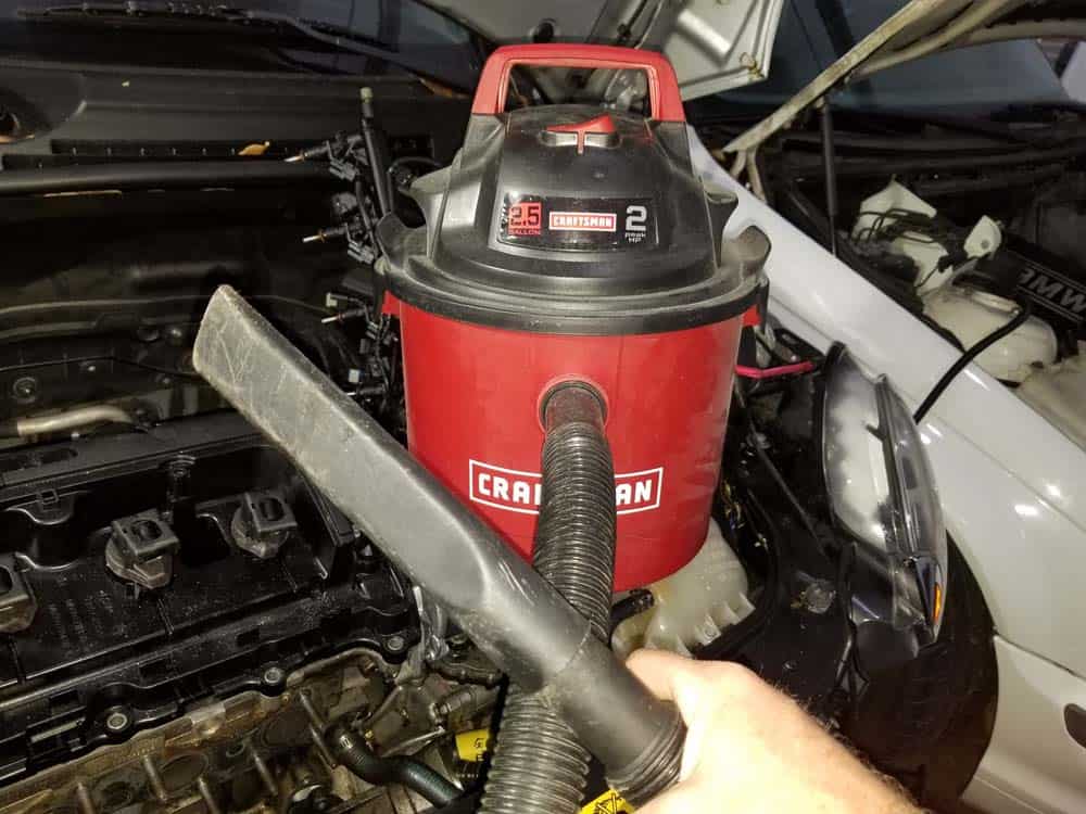 Use a vacuum to remove any debris left in the water pump.