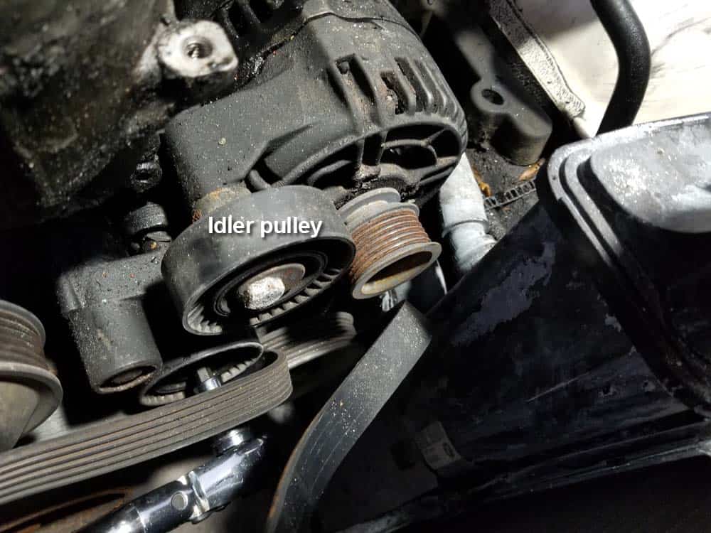 bmw e46 alternator replacement - Pull the accessory belt off of the idler and alternator pulleys