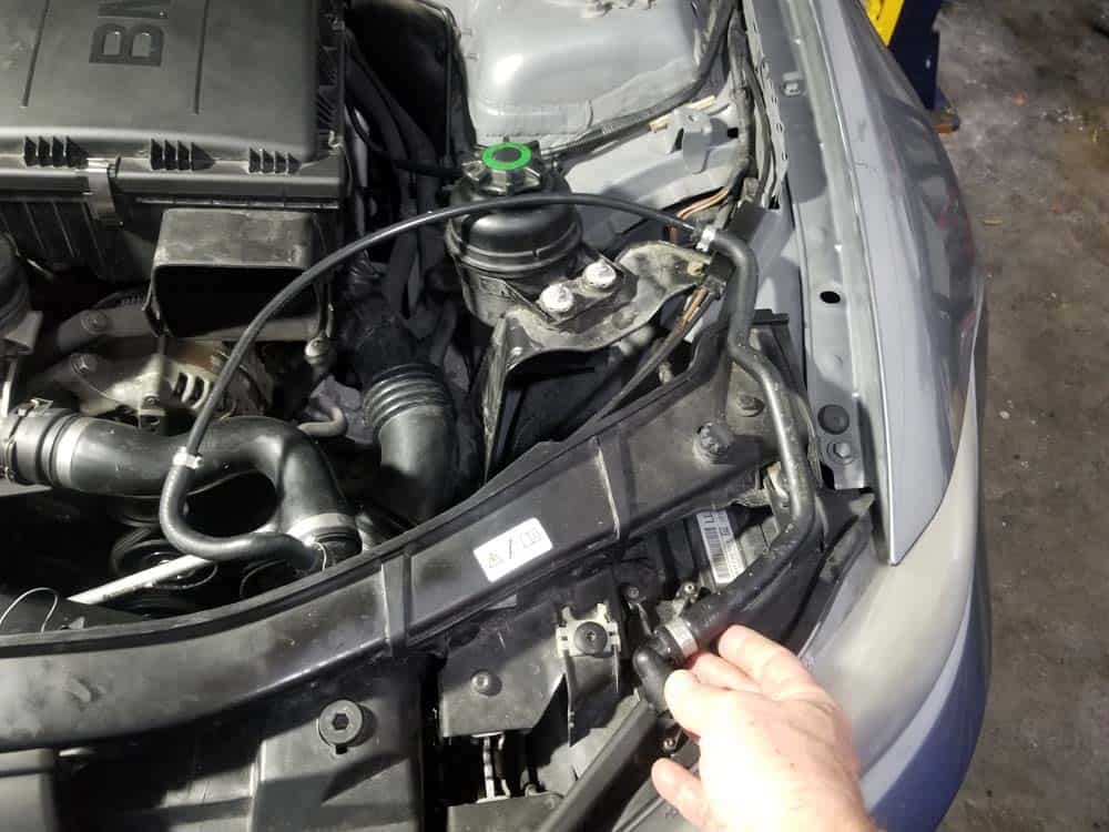 bmw e90 thermostat replacement - Move the vent line out of the work area