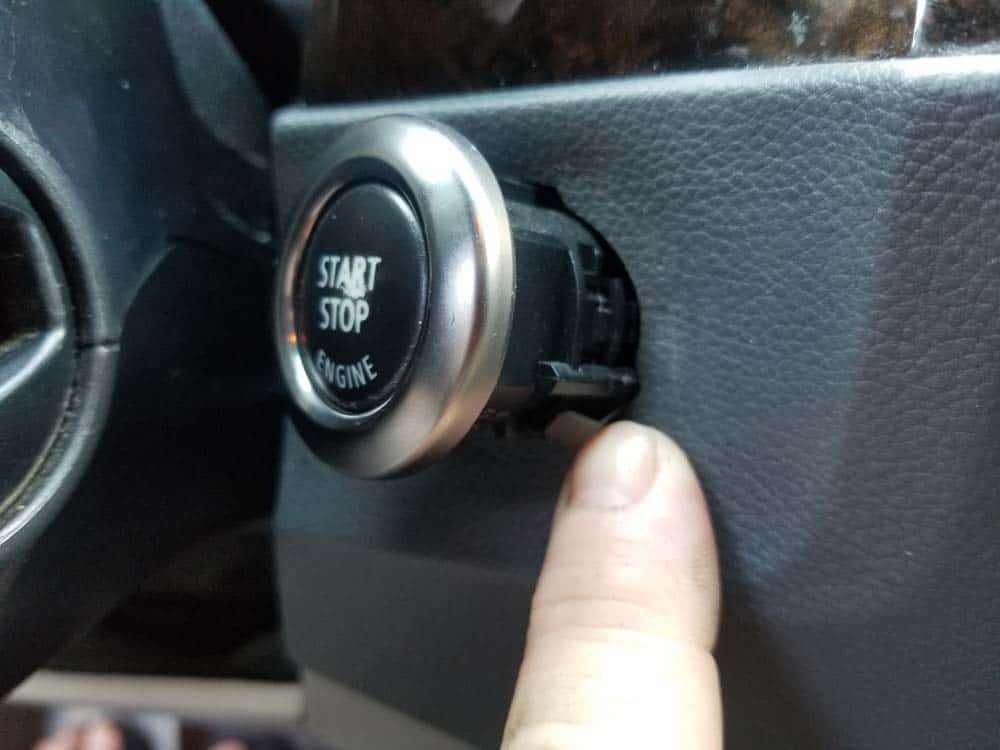 bmw e60 start button replacement - Rotate the switch until the right retaining clip pops out of the dashboard