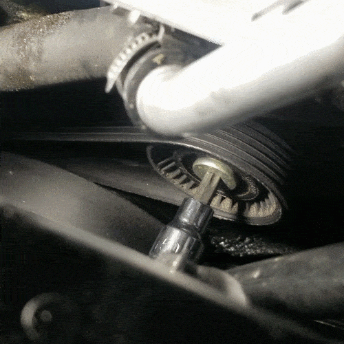 bmw e60 serpentine belt and pulley replacement - Retract the tensioner pulley