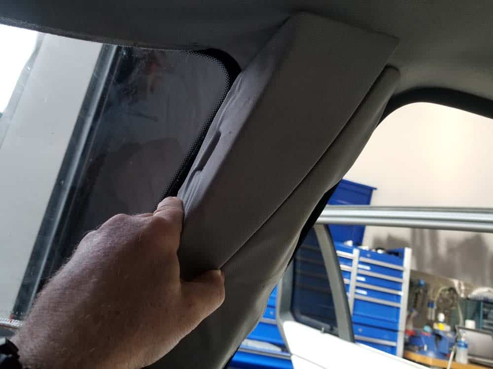 bmw e61 headliner removal - Grasp the C pillar cover and pull it loose