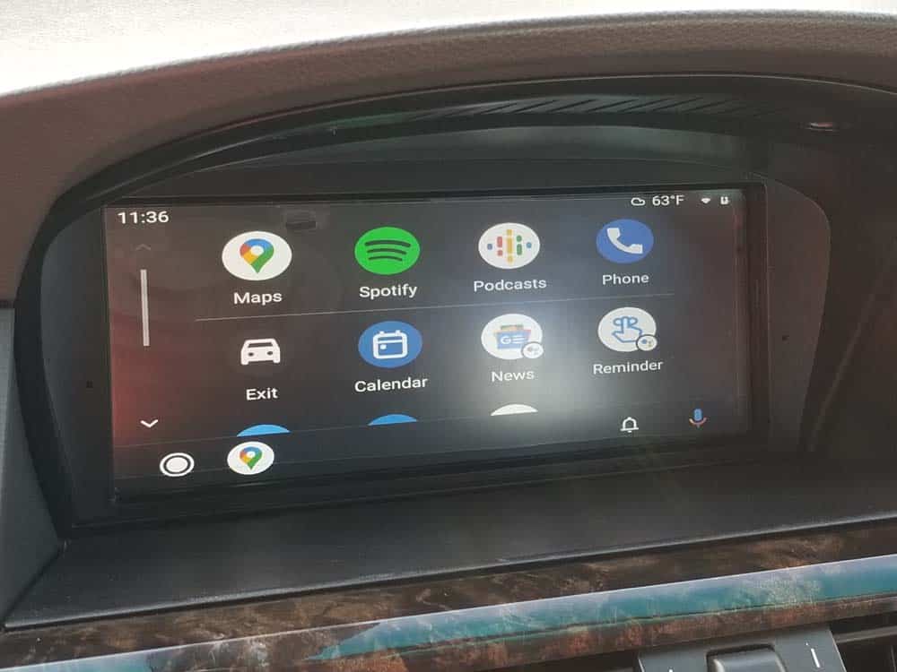 bmw e60 idrive upgrade - Android Auto home screen