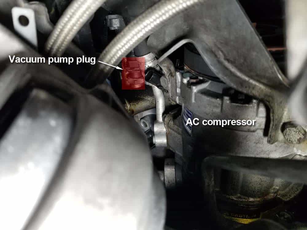 bmw n62 fuel injector replacement - Locate the vacuum pump plug under the vehicle