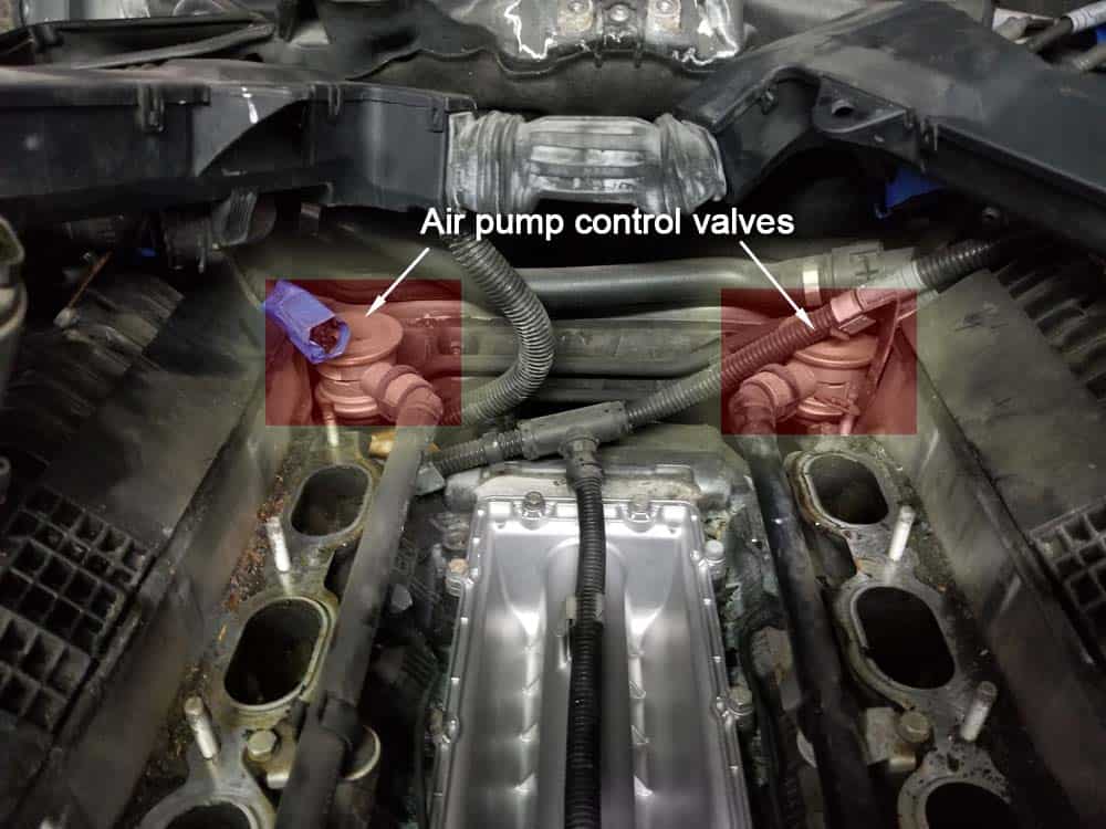 bmw n62 air pump control valve replacement - Identify the two air pump control valves