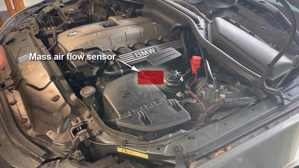 bmw n52 mass air flow sensor replacement - locate the MAF